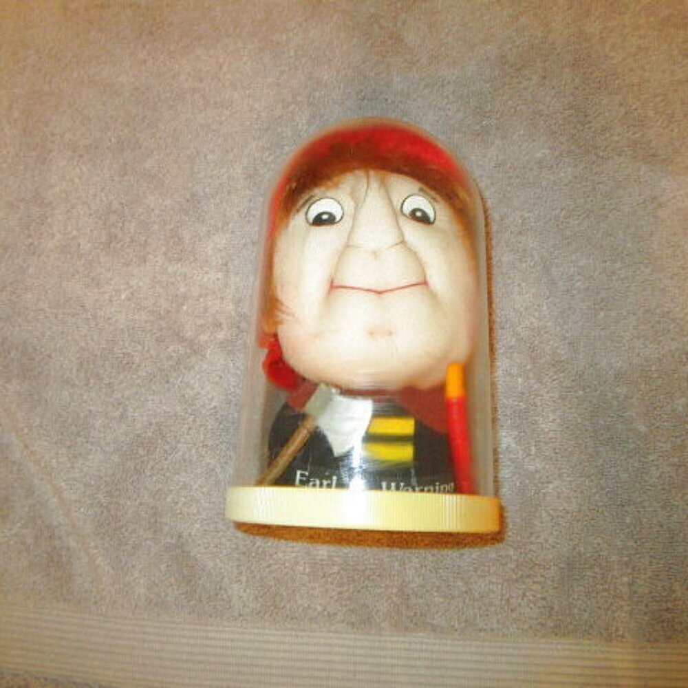 Vtg 70s Preserved Fireman Plush Figure Earl Bubble Case Whimsy Novelty Gift Russ